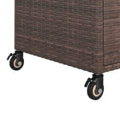 Vidaxl Barski voziček s predalom rjav 100x45x97 cm poli ratan