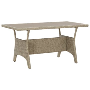 Vidaxl Vrtna miza siva 120x70x66 cm poli ratan