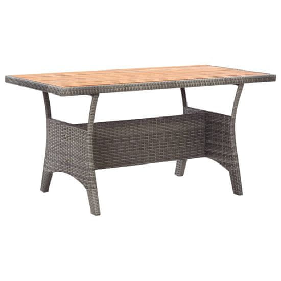 Vidaxl Vrtna miza siva 120x70x66 cm trden akacijev les