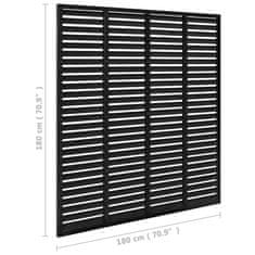 Vidaxl Ograja z vodoravnimi letvami WPC 180x180 cm črna