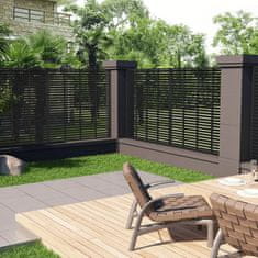 Vidaxl Ograja z vodoravnimi letvami WPC 180x180 cm črna