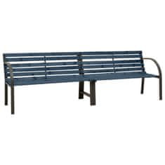 Vidaxl Dvojna vrtna klop 241 cm kitajska jelka siva