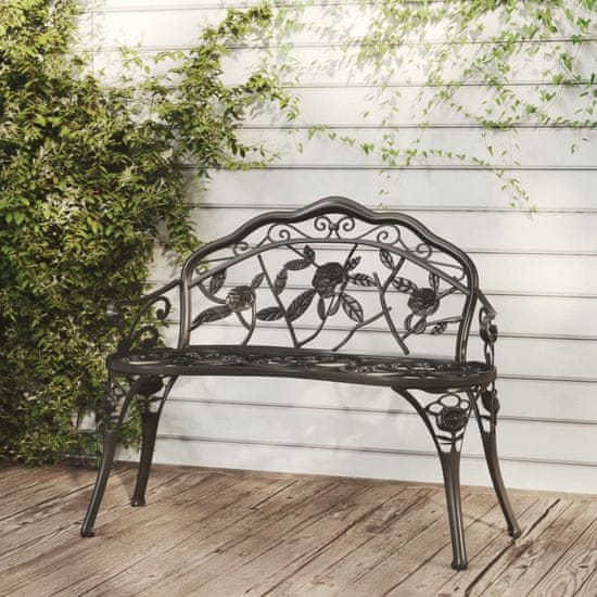 Vidaxl Vrtna klop 100 cm liti aluminij črna
