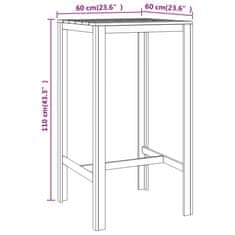 Vidaxl Barska miza 60x60x110 cm impregnirana borovina