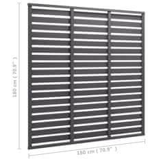 Greatstore Ograjni panel WPC 180x180 cm siv