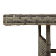 Greatstore Vrtna miza siva 160x70x72 cm poli ratan in trden akacijev les