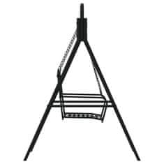 Vidaxl Gugalna klop 124 cm črna jeklena