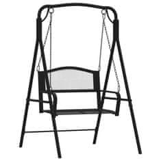Vidaxl Gugalna klop 124 cm črna jeklena