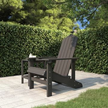 Vidaxl vidaXL Vrtni stol Adirondack, HDPE, antracit