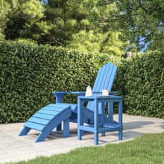 Greatstore Vrtna miza Adirondack aqua modra 38x38x46 cm HDPE