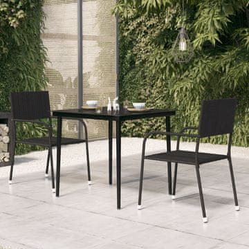Vidaxl vidaXL Vrtna miza črna 80x80x74 cm jeklo in steklo