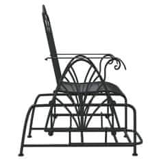 shumee Vrtni gugalni stol, 61 cm, črna barva, jeklo