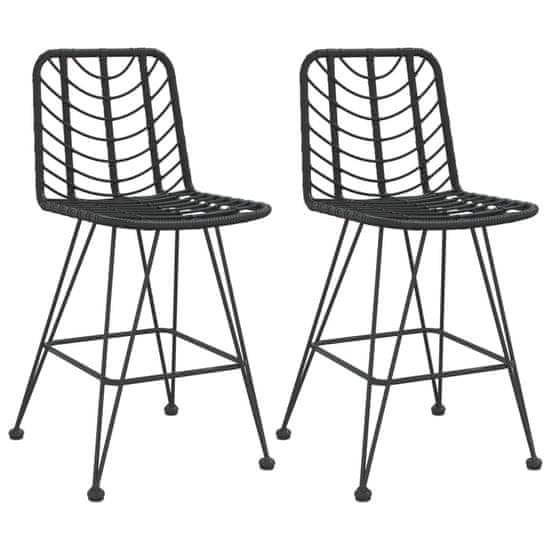 Vidaxl Barski stolček 2 kosa 45x56x103,5 cm PE ratan in jeklo