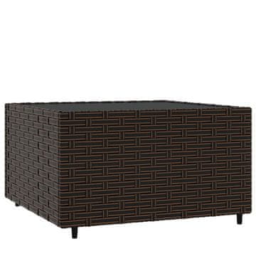 Vidaxl Kvadratna vrtna klubska mizica rjava 50x50x30 cm poli ratan