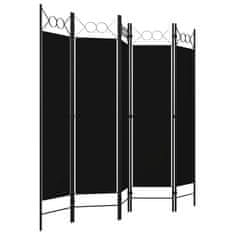 Vidaxl Paravan 5-delni črn 200x180 cm