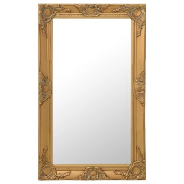 Vidaxl Stensko ogledalo v baročnem stilu 50x80 cm zlato
