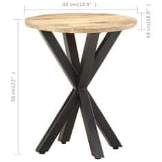 Vidaxl Stranska mizica 48x48x56 cm trden mangov les