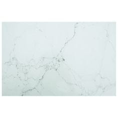 Vidaxl Mizna plošča bela 100x62 cm 8 mm kaljeno steklo z marmorjem