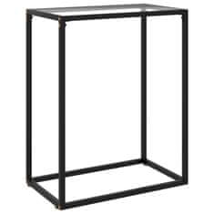 Vidaxl Konzolna mizica prozorna 60x35x75 cm kaljeno steklo