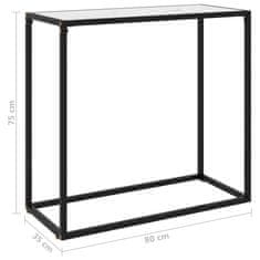 Vidaxl Konzolna mizica bela 80x35x75 cm kaljeno steklo