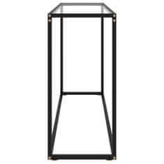 Vidaxl Konzolna mizica prozorna 120x35x75 cm kaljeno steklo