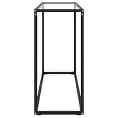 Vidaxl Konzolna mizica prozorna 100x35x75 cm kaljeno steklo