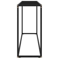 Vidaxl Konzolna mizica črna 120x35x75 cm kaljeno steklo