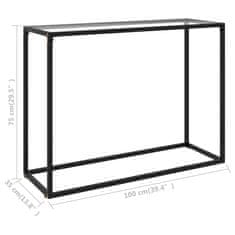 Greatstore Konzolna mizica prozorna 100x35x75 cm kaljeno steklo