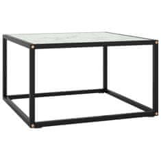 Vidaxl Čajna mizica črna z belim marmornim steklom 60x60x35 cm