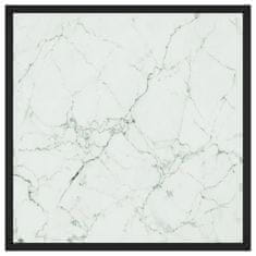 Vidaxl Čajna mizica črna z belim marmornim steklom 60x60x35 cm