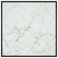 Vidaxl Klubska mizica črna z belim marmornim steklom 90x90x50 cm