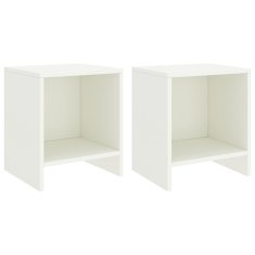 Vidaxl Nočne omarice 2 kosa bele 35x30x40 cm trdna borovina