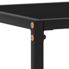 Vidaxl Konzolna mizica črna 80x35x75 cm kaljeno steklo