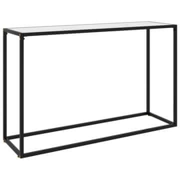 Vidaxl Konzolna mizica bela 120x35x75 cm kaljeno steklo