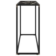 Vidaxl Konzolna mizica črna 100x35x75 cm kaljeno steklo