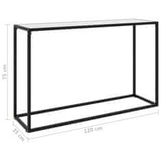 Vidaxl Konzolna mizica bela 120x35x75 cm kaljeno steklo