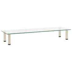 Vidaxl TV stojalo prozorno 120x35x17 cm kaljeno steklo