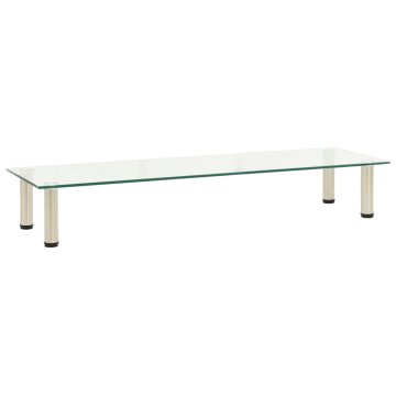 Vidaxl TV stojalo prozorno 120x35x17 cm kaljeno steklo