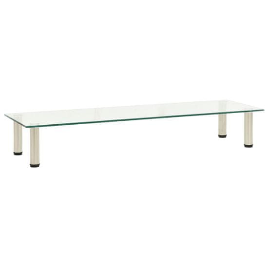 Vidaxl TV stojalo prozorno 120x35x17 cm kaljeno steklo