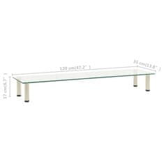 Vidaxl TV stojalo prozorno 120x35x17 cm kaljeno steklo