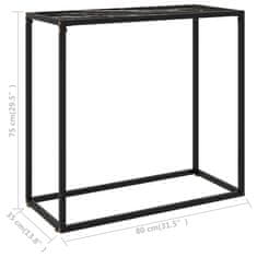 Greatstore Konzolna mizica črna 80x35x75 cm kaljeno steklo