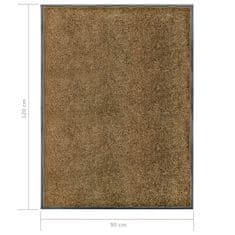 Vidaxl Pralni predpražnik rjav 90x120 cm