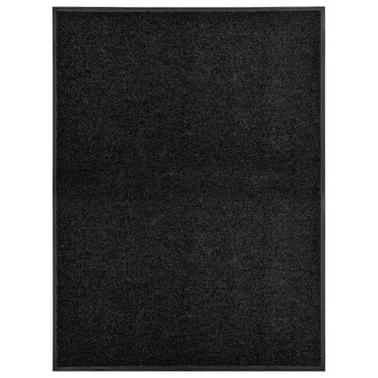 Vidaxl Pralni predpražnik črn 90x120 cm