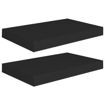 Vidaxl Stenske police 2 kosa črne 40x23x3,8 cm MDF
