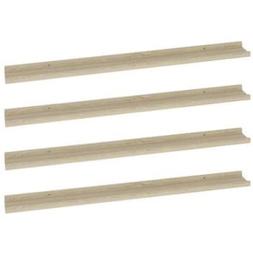 Vidaxl Stenske police 4 kosi sonoma hrast 100x9x3 cm