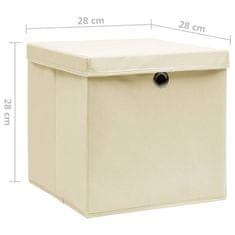 shumee Škatle s pokrovi 10 kosov 28x28x28 cm krem