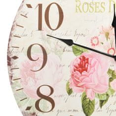 Vidaxl Starinska stenska ura rože 60 cm