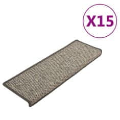 Vidaxl Samolepilne preproge za stopnice 15 kosov 65x25 cm sive in bež