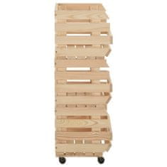 Vidaxl Voziček za zelenjavo 37x30x80 cm trdna borovina