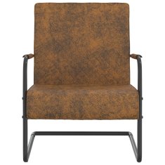 Vidaxl 325734 Cantilever Chair Brown Fabric